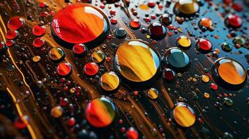 Generative AI, Gravity's Dance A Symphony of Falling Paint Droplets photo