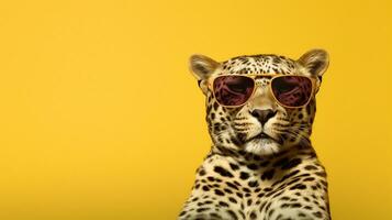 Generative AI, Sassy Leopard in Sunglasses photo