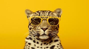 Generative AI, Sassy Leopard in Sunglasses photo