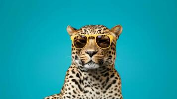 Generative AI, Sassy Leopard in Sunglasses photo