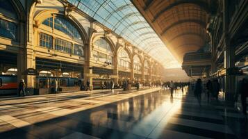 Train station bustling historic and a hub for travel photo