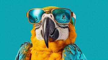 Generative AI, Vibrant Macaw A Colorful Avian Fashionista photo