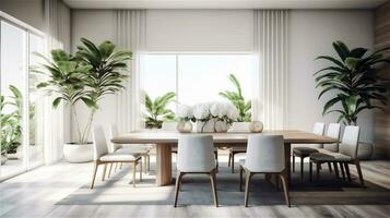 Generative AI, Serene Simplicity A Minimalist Dining Room Design photo