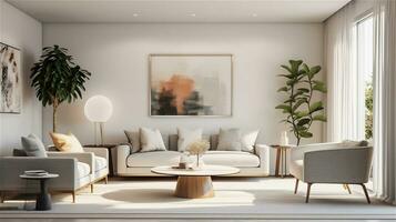 Generative AI, Simplicity in Style A Minimalist Living Room Design photo