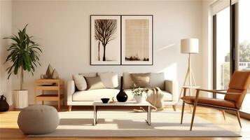 Generative AI, Simplicity in Style A Minimalist Living Room Design photo