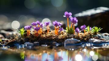 Generative AI, Nature's Tapestry A Delicate Wildflower Meadow Unveiled photo