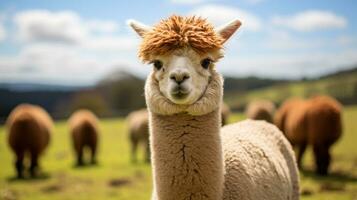 Enchanting Alpaca Charm, AI Generative photo