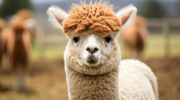 Enchanting Alpaca Charm, AI Generative photo