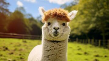 Enchanting Alpaca Charm, AI Generative photo