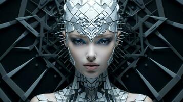 Futuristic Geometric Fusion, AI Generative photo