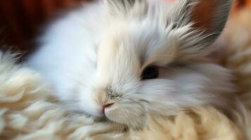 Enchanting Elegance Fuzzy Bunny with Velvet Fur, AI Generative photo