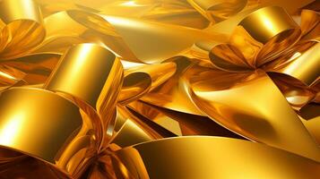 Golden Gifts and Ribbons, AI Generative photo