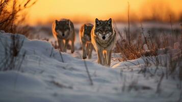 cazadores a oscuridad crepúsculo buscar, ai generativo foto