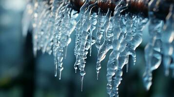 Icicles Nature's Frozen Masterpieces, AI Generative photo