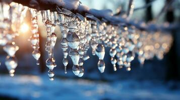 Icicles Nature's Frozen Masterpieces, AI Generative photo