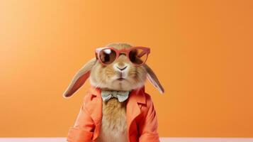 Generative AI, Cool Bunny Vibes A Rabbit Sporting Sunglasses photo