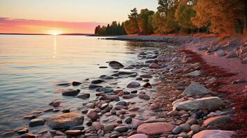 Generative AI, Tranquil Shores Embracing Seaside Serenity photo