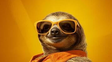 Generative AI, Chillin' Sloth Sunglasses and Pastel Vibes photo