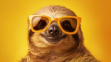 Generative AI, Chillin' Sloth Sunglasses and Pastel Vibes photo