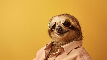 Generative AI, Chillin' Sloth Sunglasses and Pastel Vibes photo