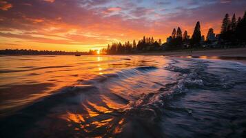 Generative AI, Euphoric Swells Riding Waves in Surfers' Paradise photo