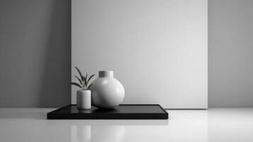 Generative AI,  Focus on minimalistic compositions and clean lines photo