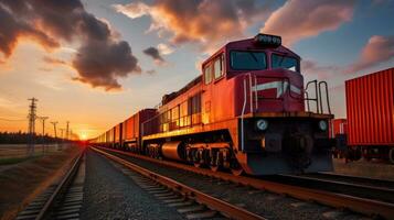 Cargo train. massive, industrial, and essential for global trade photo