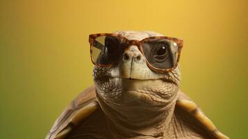 generativo ai, frio Tortuga elegante sombras en un pastel patio de recreo foto