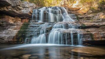 generativo ai, cascada sinfonía capturar el agraciado fluir de cascadas foto