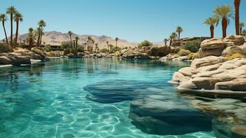 Discovering the Enchanting Desert Oasis A Journey , AI Generative photo