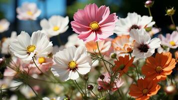 Beauty of a Colorful Wildflower Field, AI Generative photo