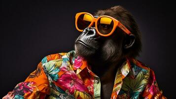 Stylish Gorilla Half Body Magazine Photoshoot, AI Generative photo