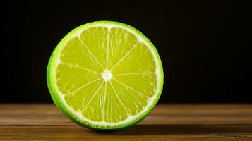 AI Generative, Studio Photograph of Delicious Lime on Wood Background photo