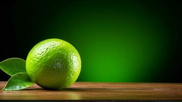 AI Generative, Studio Photograph of Delicious Lime on Wood Background photo