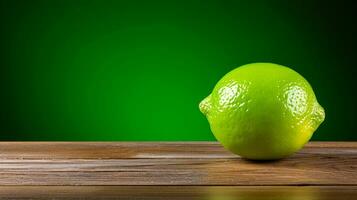 AI Generative, Studio Photograph of Delicious Lime on Wood Background photo