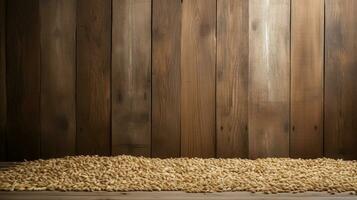 Emmer Grain Photograph with Studio Lighting on Wood Background, AI Generative photo