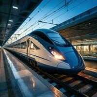 High-speed train. sleek, modern, and futuristic transportation. photo