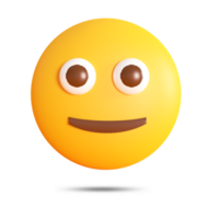Realistic 3d rendering unamused smile reaction emoji png