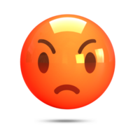 3d representación whatsapp enojado emoji reacción icono png