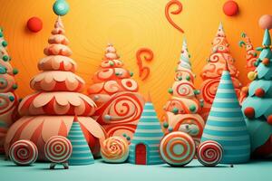 Vibrant and playful holiday decorations. Generative AI photo