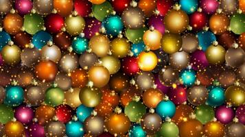 Vibrant Christmas ornament background. Generative AI photo