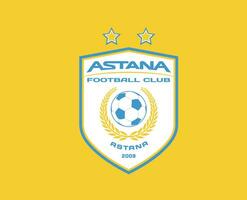 FC Astana Logo Club Symbol Kazakhstan League Football Abstract Design Vector Illustration With Yellow Background