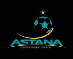 FC Astana Club Symbol Logo Kazakhstan League Football Abstract Design Vector Illustration With Black Background