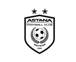 FC Astana Logo Club Symbol Black Kazakhstan League Football Abstract Design Vector Illustration