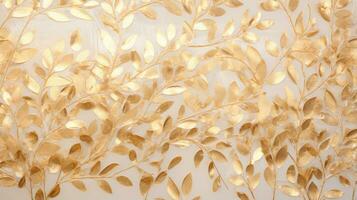 Sparkling gold leaf pattern enhancing visual compositions. Generative AI photo