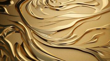 Close up view of a luxurious gold wallpaper. Generative AI photo