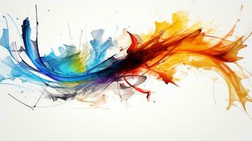 Colorful abstract painting on a white background. Generative AI photo