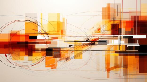 Abstract painting of oranges and browns. Generative AI photo