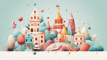 Playful holiday background with cute elements and creative design.. Generative AI photo