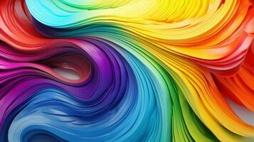 Rainbow hued swirls in lively texture. Generative AI photo